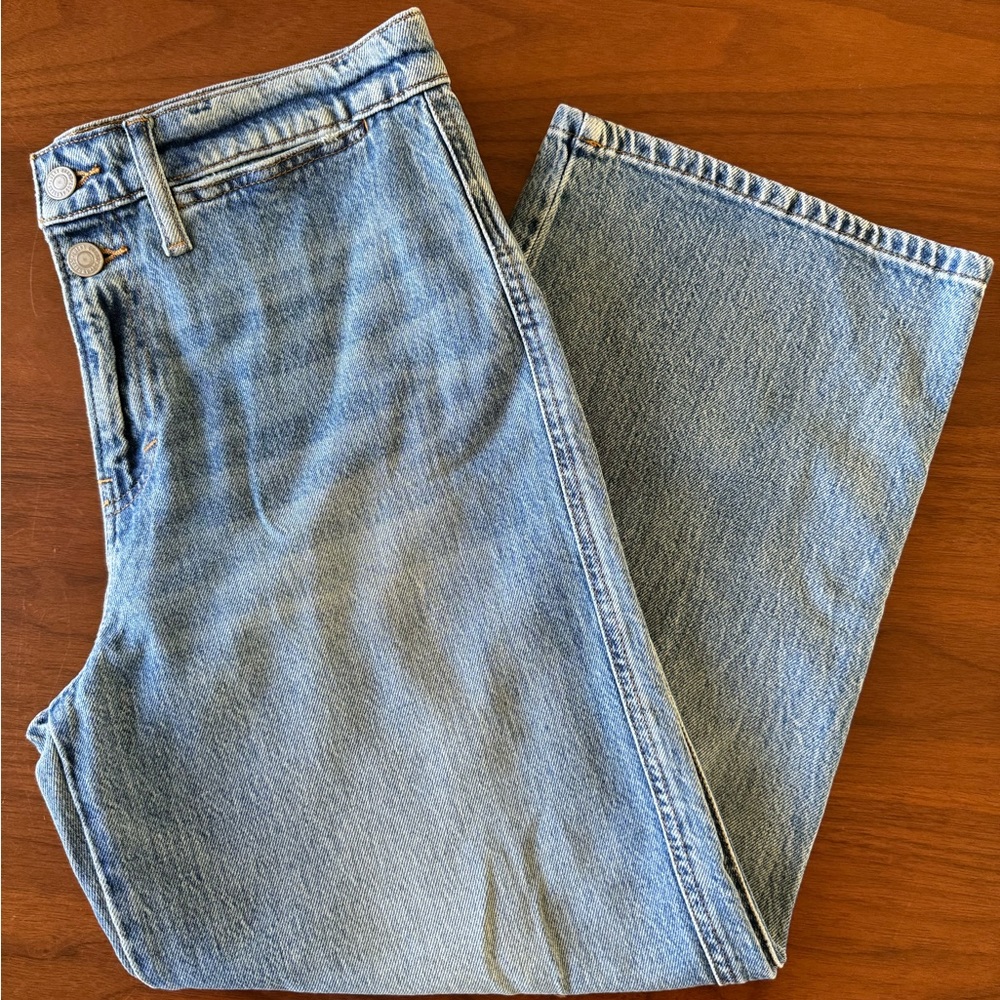 Lucky Brand Mid Rise Crop Wide Leg Jeans